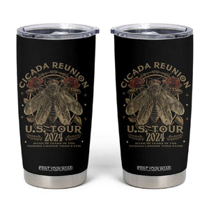 The Cicada Reunion U.S Tour 2024 Tumbler Cup Broods XIII & XIX Vintage Cicadas Concert Fest TB09 Black Print Your Wear