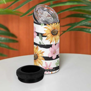 Christian 4 in 1 Can Cooler Tumbler Be Still And Know Sunflower Aesthetic TB09 Print Your Wear