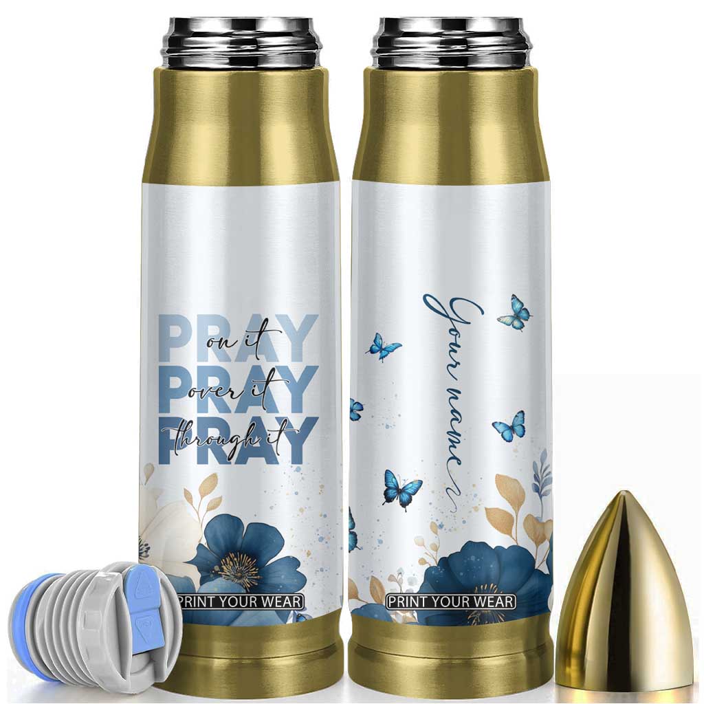 Personalized Christian Prayer Bullet Tumbler Custom Name Pray On It Pray Over It TB09 Blue Print Your Wear