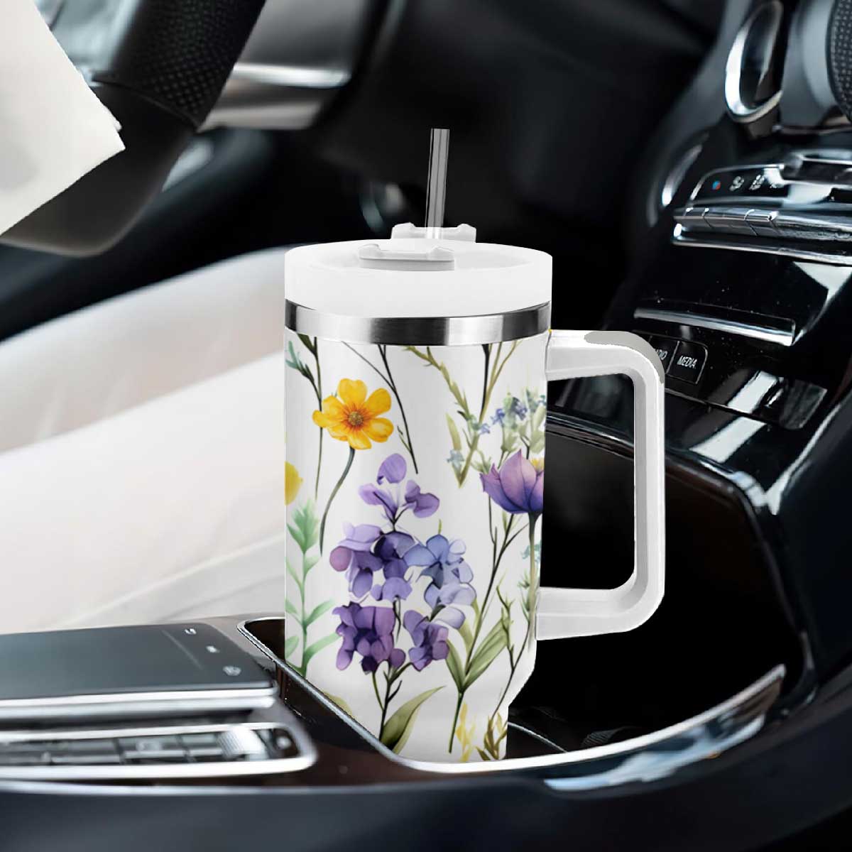 Christian Tumbler With Handle Faith Does Not Make Things Easy It Makes Them Possible TB09 Print Your Wear