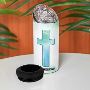 Christian 4 in 1 Can Cooler Tumbler I Can Do All Things Through Christ Watercolor Christ Cross TB09 Print Your Wear