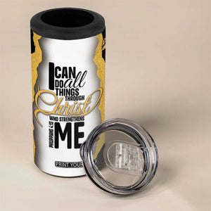 Christian 4 in 1 Can Cooler Tumbler I Can Do All Things Through Christ Aesthetic TB09 Print Your Wear