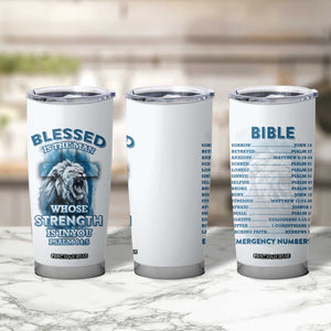 Christian Gifts For Men Tumbler Cup Bible Emergency Numbers Lion Christ Cross TB09 Print Your Wear