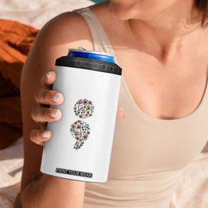 Suicide Prevention Awareness 4 in 1 Can Cooler Tumbler You Matter Semicolon Flowers TB09 Print Your Wear