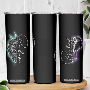 Suicide Prevention Awareness Skinny Tumbler Teal Purple Lion Elephant Be Brave Be Kind TB09 Print Your Wear