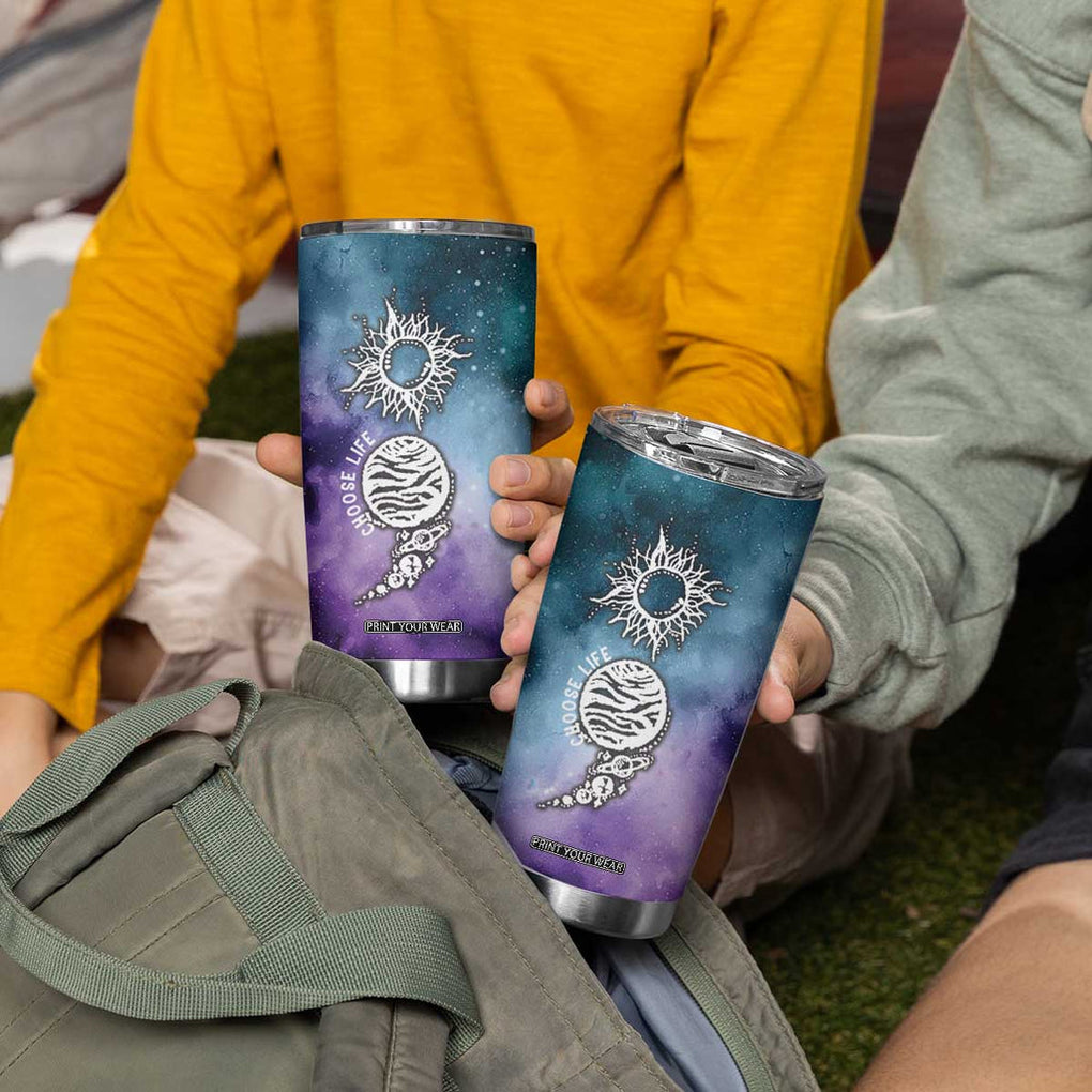 Suicide Prevention Awareness Tumbler Cup Choose Life Planets Semicolon Teal Purple Galaxy Outer Space TB09 Print Your Wear