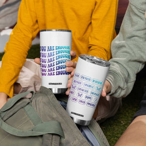 Suicide Prevention Awareness Tumbler Cup Teal Purple You Are Enough TB09 Print Your Wear