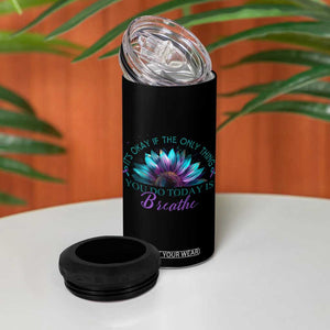 Suicide Prevention Awareness 4 in 1 Can Cooler Tumbler It's Okay If The Only Thing You Do Today Is Breathe Sunflower Mental Health TB09 Print Your Wear