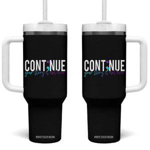 Semicolon Continue Suicide Prevention Tumbler With Handle Your Story Is Not Over TB09 One Size: 40 oz Black Print Your Wear