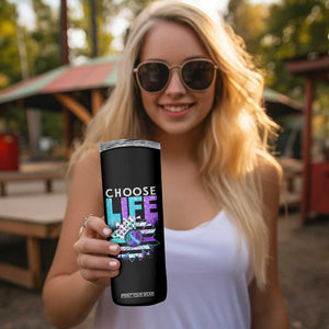 Suicide Prevention Skinny Tumbler Choose Life Sunflower American Flag TB09 Print Your Wear