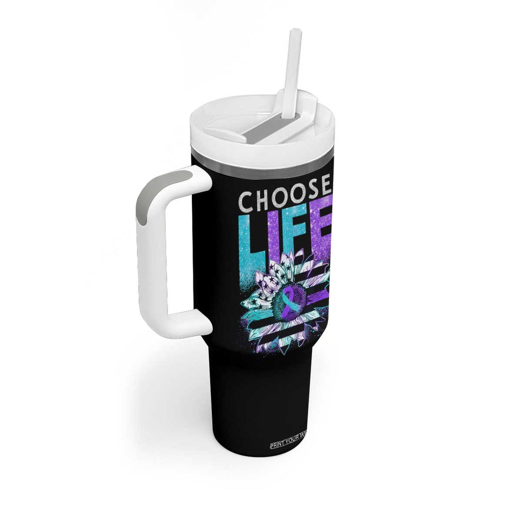 Suicide Prevention Tumbler With Handle Choose Life Sunflower American Flag TB09 Print Your Wear