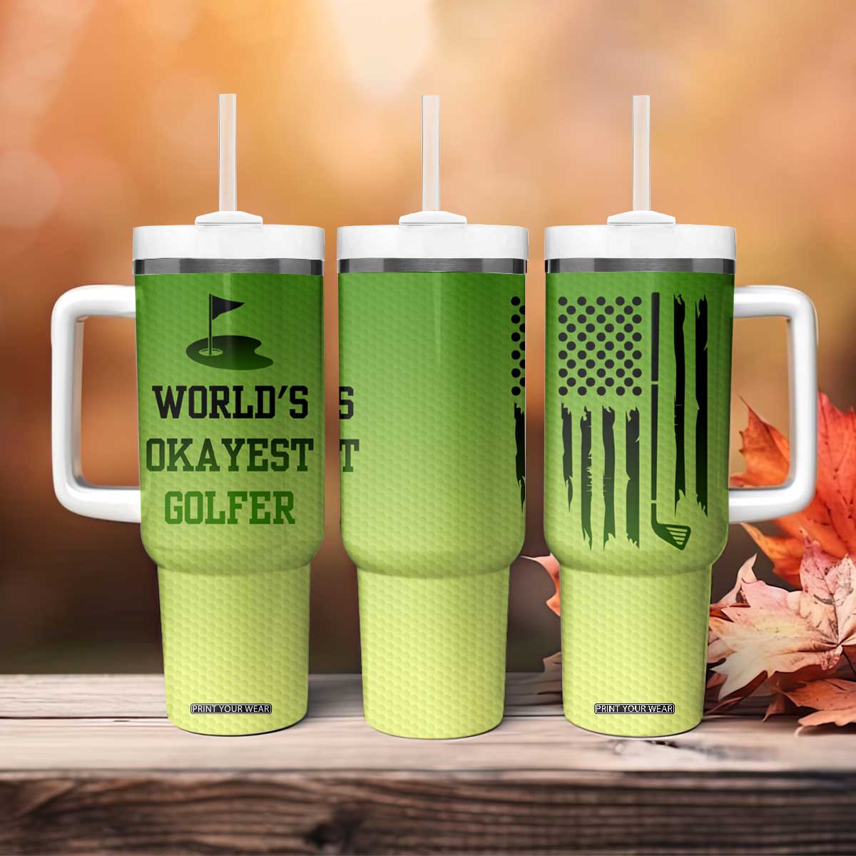 Gifts for Golf Player Tumbler With Handle World's Okayest Golfer TB09 Print Your Wear