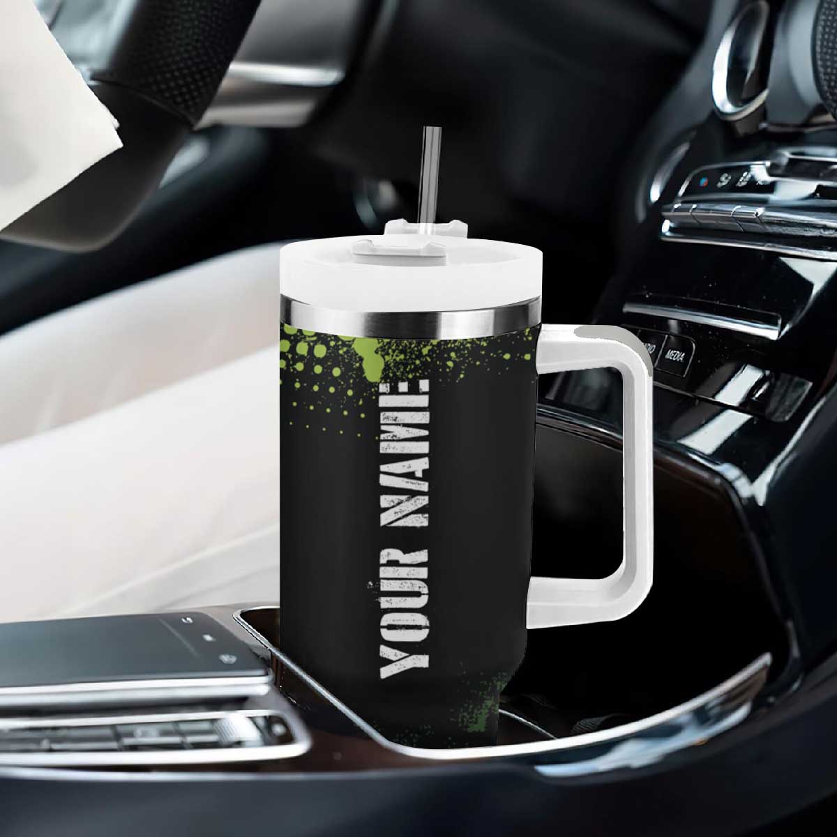 Personalized Funny Golf Player Tumbler With Handle Custom Name Grip It Rip It Sip It Beer Drinking TB09 Print Your Wear