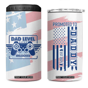 Gifts For New Dad 4 in 1 Can Cooler Tumbler Promoted To Dad Est 2025 Dad Level Unlocked TB09 One Size: 16 oz American Flag Print Your Wear