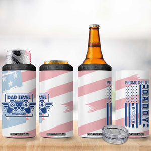 Gifts For New Dad 4 in 1 Can Cooler Tumbler Promoted To Dad Est 2025 Dad Level Unlocked TB09 Print Your Wear