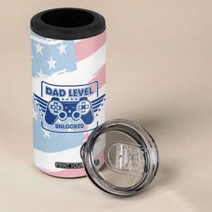 Gifts For New Dad 4 in 1 Can Cooler Tumbler Promoted To Dad Est 2025 Dad Level Unlocked TB09 Print Your Wear