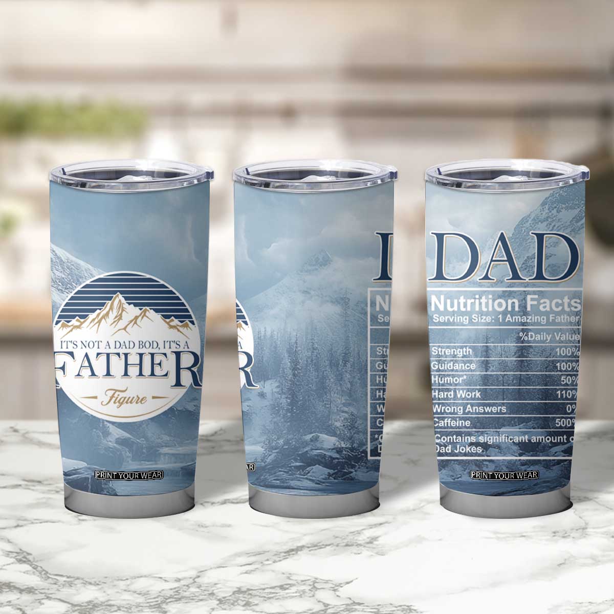 Gifts For Dad Tumbler Cup It's Not A Dad Bod It's A Father Figure TB09 Print Your Wear
