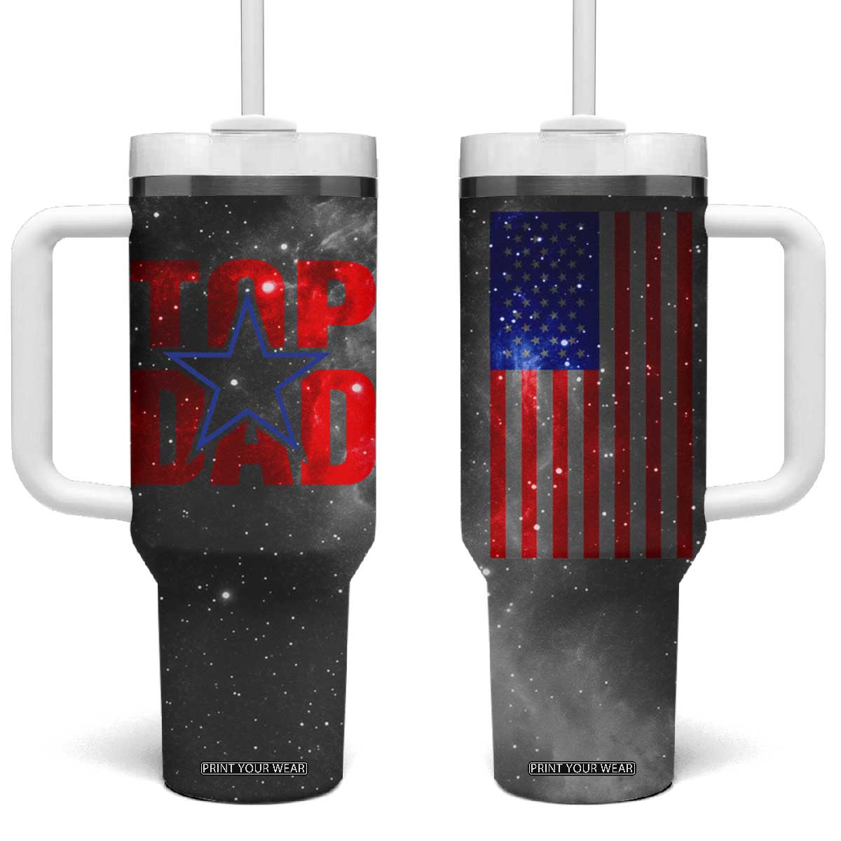 Top Dad Tumbler With Handle American Patriotic Gifts For Dad