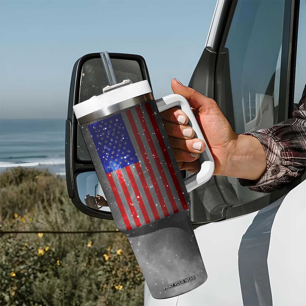 Top Dad Tumbler With Handle American Patriotic Gifts For Dad