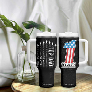 Gifts For Dad Tumbler With Handle Top Dad American Patriotic