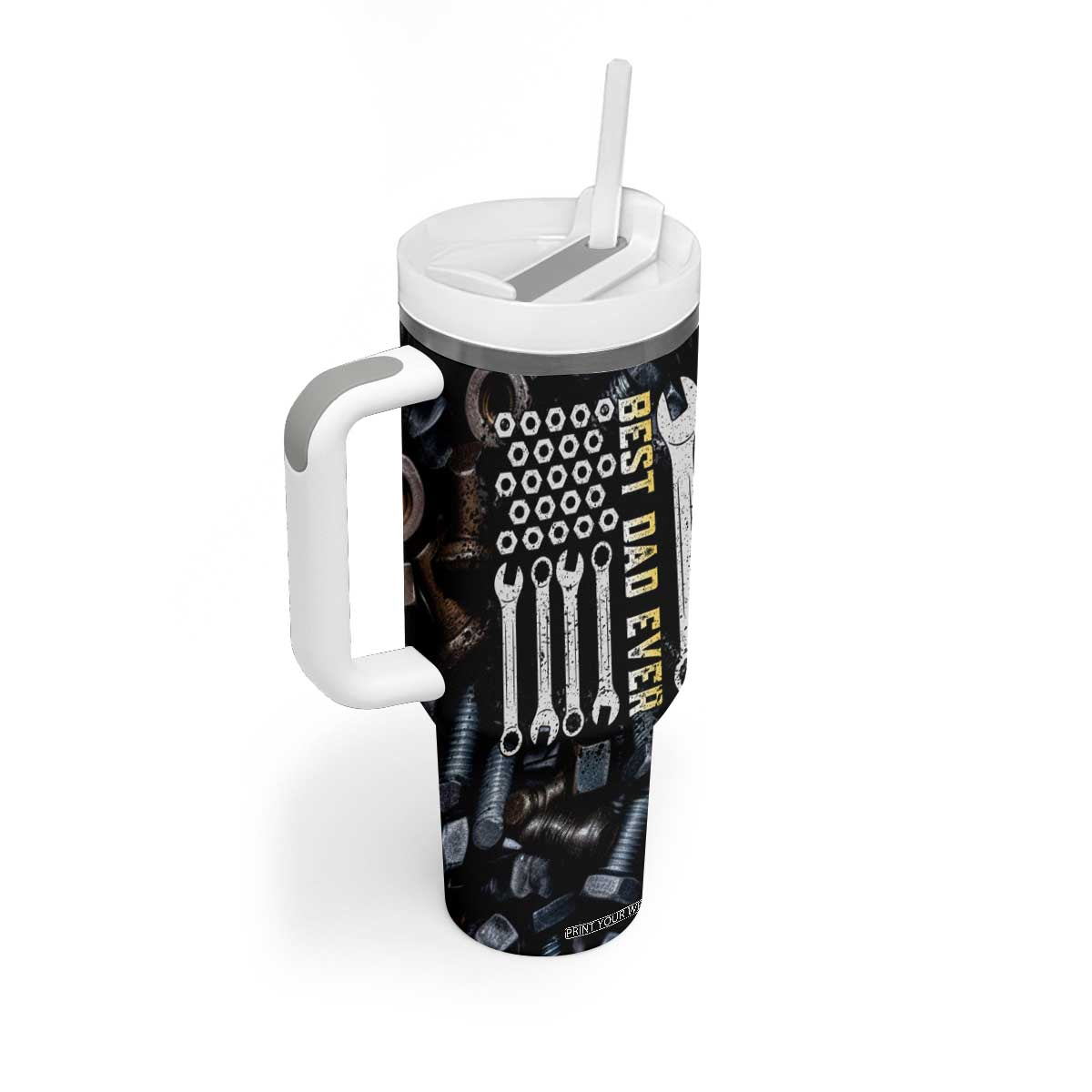 Best Dad Ever Tumbler With Handle If Dad Can't Fix It Funny Gifts For Dad TB09 Print Your Wear