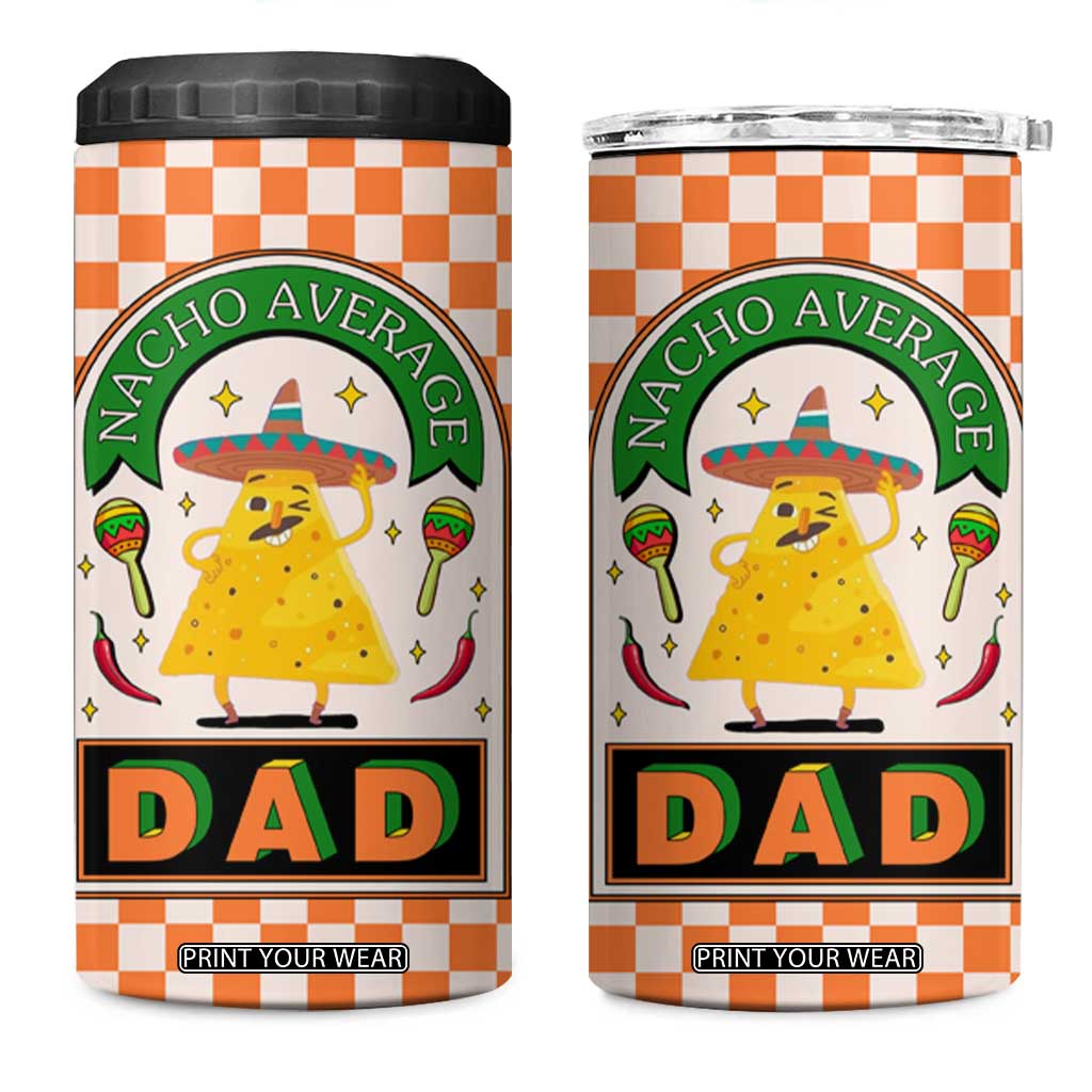 Best Dad Ever 4 in 1 Can Cooler Tumbler Nacho Average Dad Spanish Funny Gifts For Dad TB09 One Size: 16 oz Checkerboard Print Your Wear