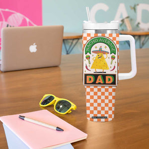 Best Dad Ever Tumbler With Handle Nacho Average Dad Spanish Funny Gifts For Dad TB09 Print Your Wear