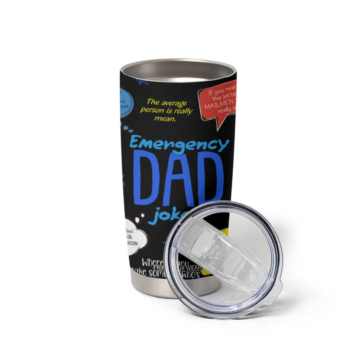 Funny Gifts For Dad Tumbler Cup Emergency Dad Jokes TB09 Print Your Wear