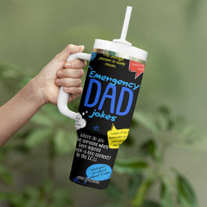 Funny Gifts For Dad Tumbler With Handle Emergency Dad Jokes