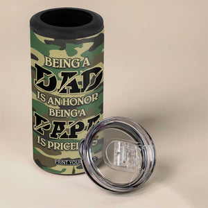 Papabear Best Dad Ever 4 in 1 Can Cooler Tumbler Being A Dad Is An Honor Being A Papa Is Priceless TB09 Print Your Wear