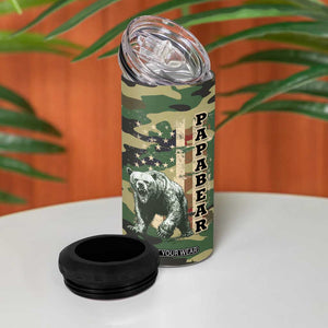 Papabear Best Dad Ever 4 in 1 Can Cooler Tumbler Being A Dad Is An Honor Being A Papa Is Priceless TB09 Print Your Wear