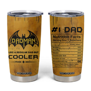 Funny Gifts For Dad Tumbler Cup Dad Man Black Bat Like A Regular Dad But Cooler TB09 Yellow Print Your Wear