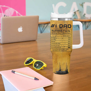 Funny Gifts For Dad Tumbler With Handle Dad Man Black Bat Like A Regular Dad But Cooler TB09 Print Your Wear