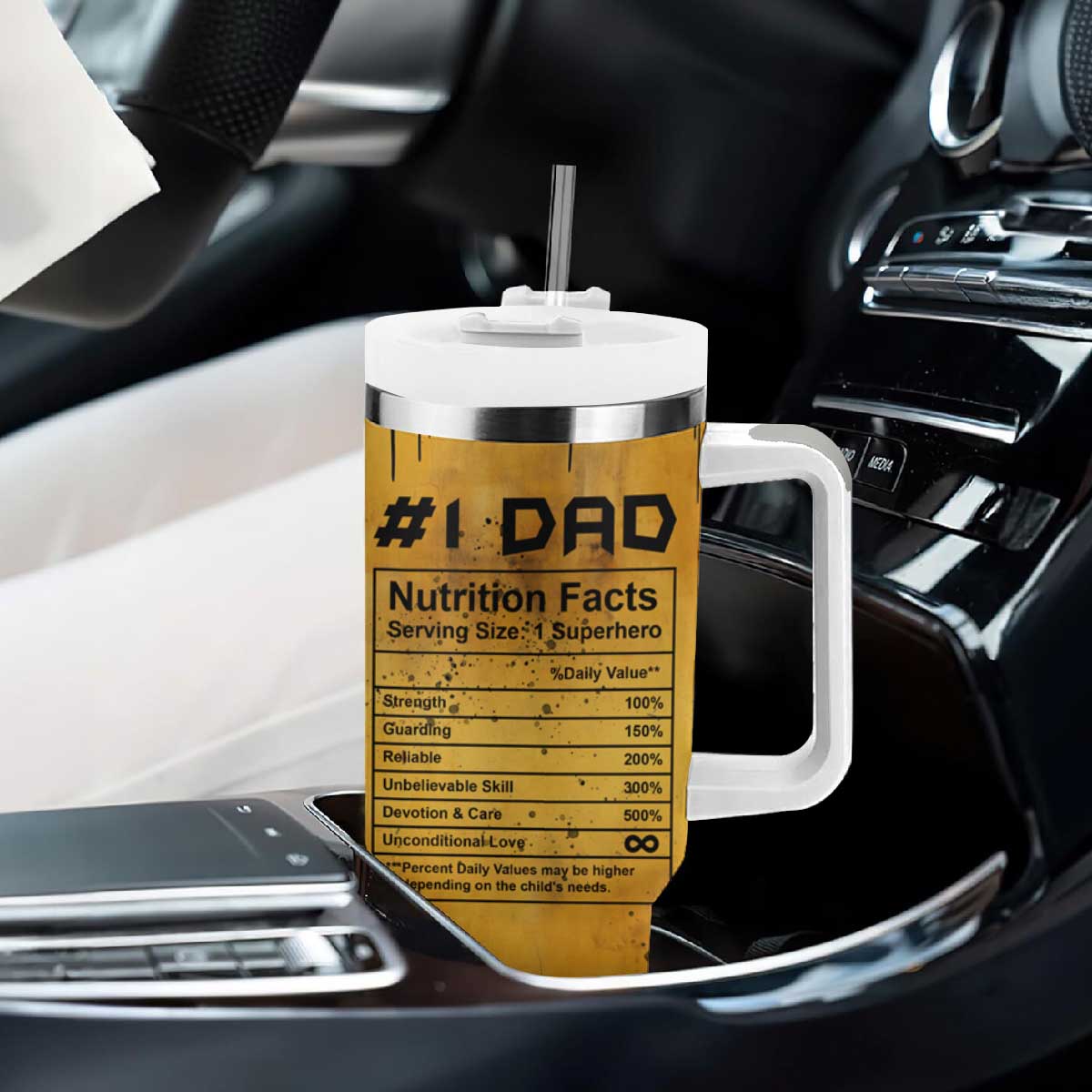 Funny Gifts For Dad Tumbler With Handle Dad Man Black Bat Like A Regular Dad But Cooler TB09 Print Your Wear