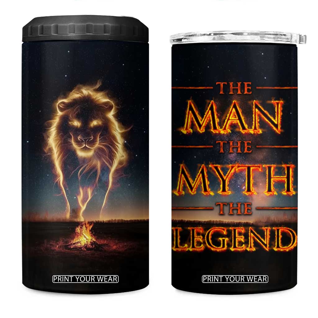 Gifts For Dad 4 in 1 Can Cooler Tumbler The Man The Myth The Legend Strong Lion TB09 One Size: 16 oz Night Print Your Wear