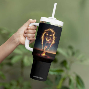 Gifts For Dad Tumbler With Handle The Man The Myth The Legend Strong Lion TB09 Print Your Wear