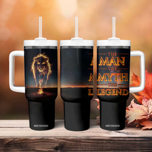 Gifts For Dad Tumbler With Handle The Man The Myth The Legend Strong Lion TB09 Print Your Wear