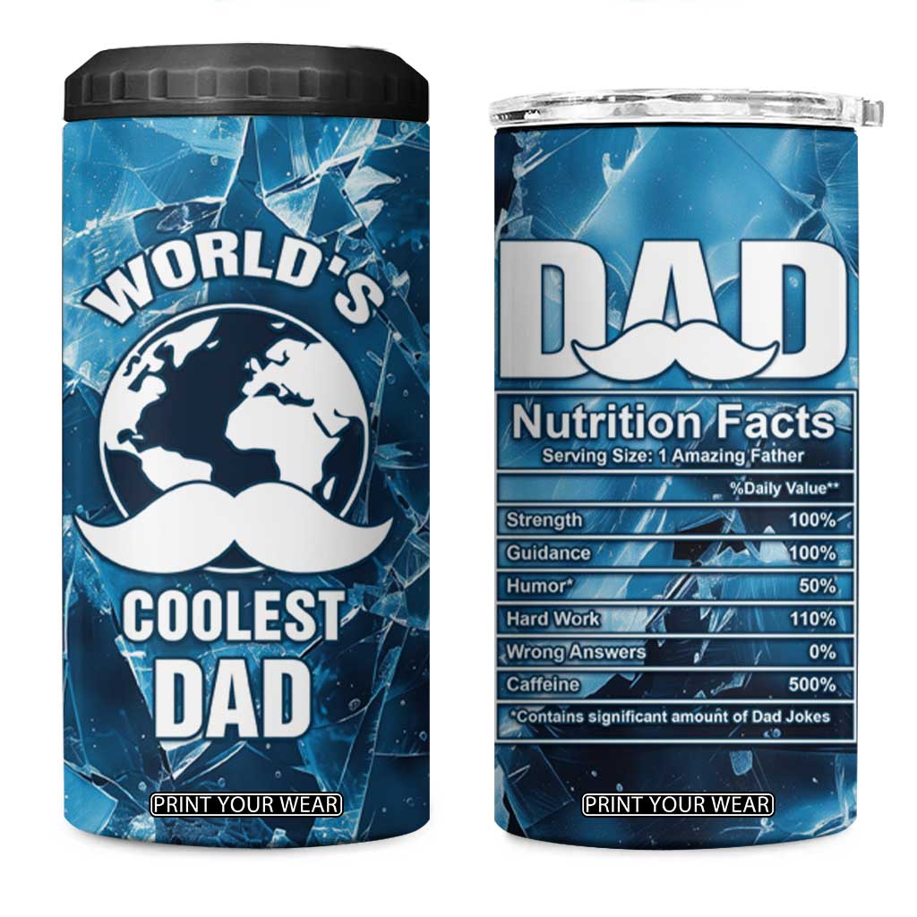 Gifts For Dad 4 in 1 Can Cooler Tumbler World's Coolest Dad No.1 Dad TB09 One Size: 16 oz Ice Blue Print Your Wear