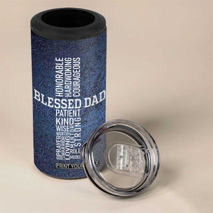 Blessed Dad Christian 4 in 1 Can Cooler Tumbler Christ Cross Patriotic American Flag TB09 Print Your Wear