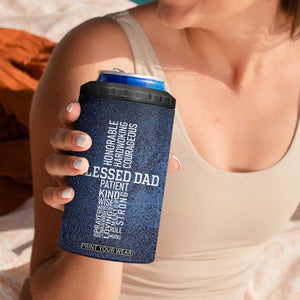 Blessed Dad Christian 4 in 1 Can Cooler Tumbler Christ Cross Patriotic American Flag TB09 Print Your Wear