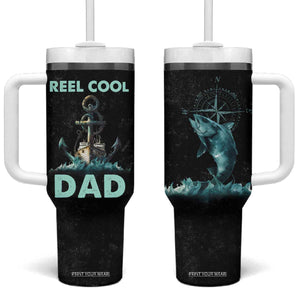 Gifts For Fishing Dad Tumbler With Handle Reel Cool Dad TB09 One Size: 40 oz Black Print Your Wear