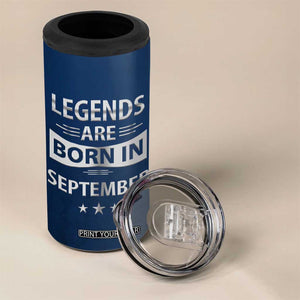 Funny Birthday Gifts For Men 4 in 1 Can Cooler Tumbler Legends Are Born In September TB09 Print Your Wear