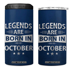 Funny Birthday Gifts For Men 4 in 1 Can Cooler Tumbler Legends Are Born In October TB09 One Size: 16 oz Navy Print Your Wear