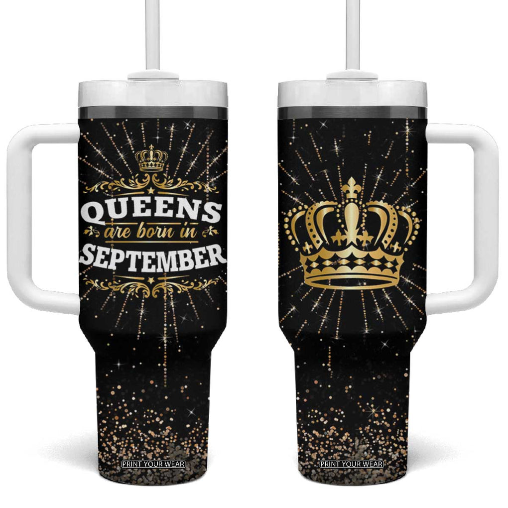 Birthday Gifts For Women Tumbler With Handle Queens Are Born In September TB09 One Size: 40 oz Black Print Your Wear