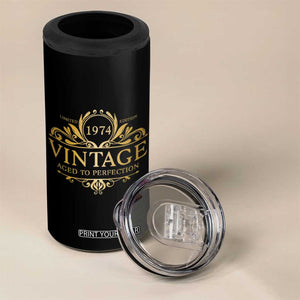 Funny Birthday Gifts 4 in 1 Can Cooler Tumbler Vintage 1974 Aged To Perfection 50th Birthday TB09 Print Your Wear