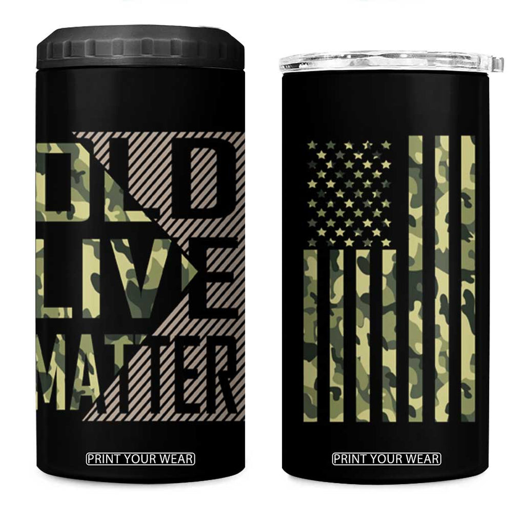 Gifts For Old Men 4 in 1 Can Cooler Tumbler Old Lives Matter Camo Funny Birthday Gift TB09 One Size: 16 oz Black Print Your Wear