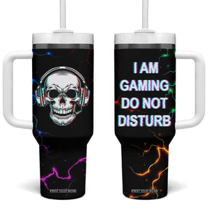 Gifts For Gamer Tumbler With Handle I Am Gaming Do Not Disturb TB09 One Size: 40 oz Black Print Your Wear