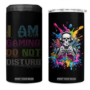 Funny Gamer 4 in 1 Can Cooler Tumbler I Am Gaming Do Not Disturb TB09 One Size: 16 oz Black Print Your Wear