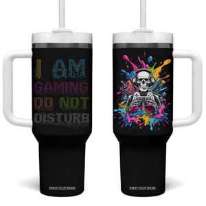 Funny Gamer Tumbler With Handle I Am Gaming Do Not Disturb TB09 One Size: 40 oz Black Print Your Wear