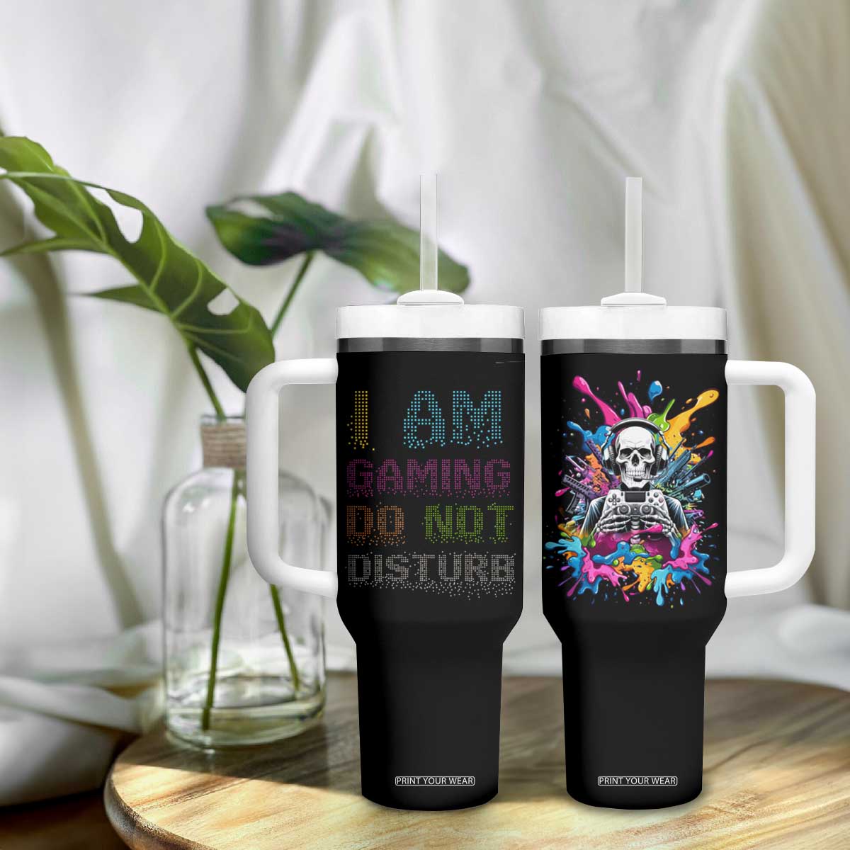 Funny Gamer Tumbler With Handle I Am Gaming Do Not Disturb TB09 Print Your Wear